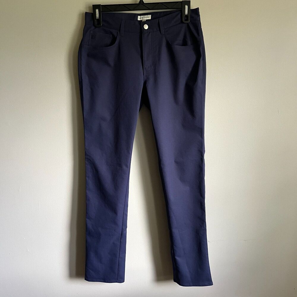 NWT Peter Millar eb66 Performance Five-Pocket Pants Navy Men's 32x34 Golf Chino